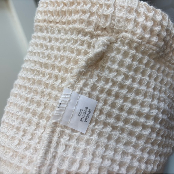 Coyuchi Organic Cotton Waffle Knit Robe XS/S Undyed GOTS spa Bathrobe unisex - Picture 7 of 8